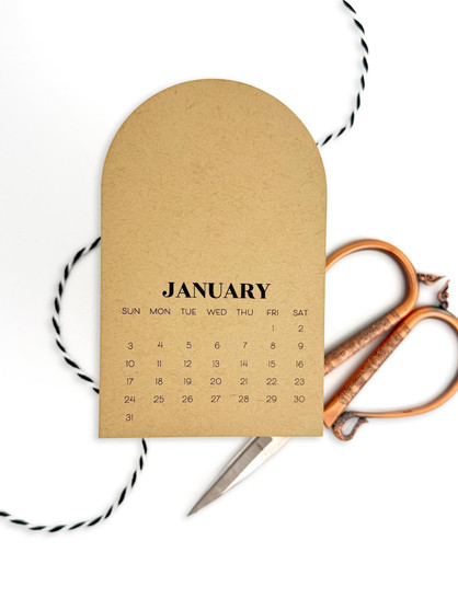 Image of 2027 Arched Desk Calendar - Toffee which is used for papercrafting.