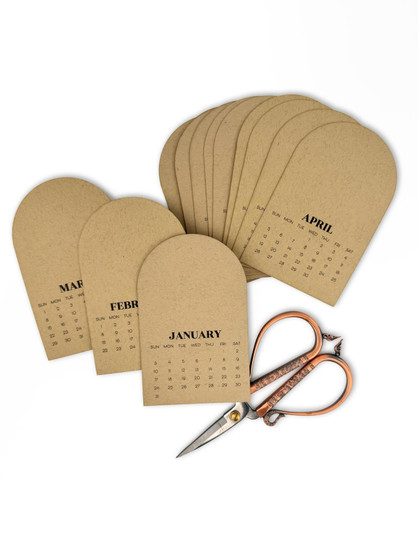 Image of multiple 2027 Arched Desk Calendar - Toffee which is used for papercrafting.