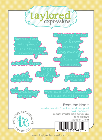 Graphic of From the Heart dies which are used for papercrafting.