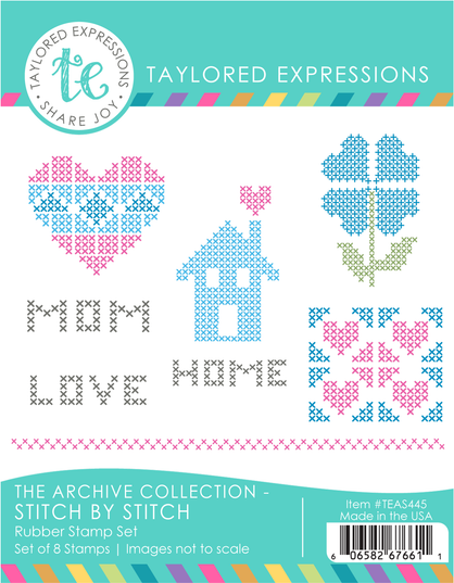 Graphic of The Archive Collection - Stitch by Stitch Stamp which is a stamp used for papercrafting.