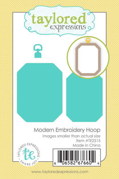 Graphic of Modern Embroidery Hoop Die steel die which is used for papercrafting.