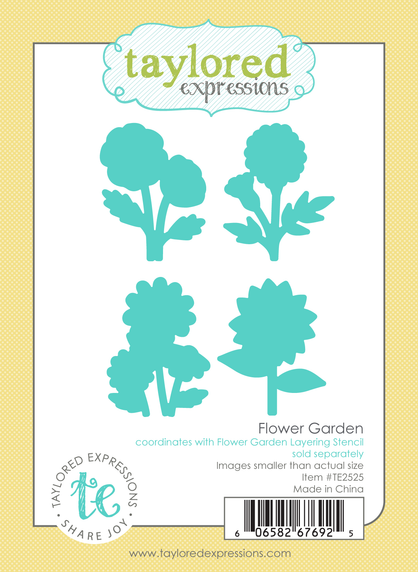 Graphic of Flower Garden Dies that creates 4 flowers for papercrafting.