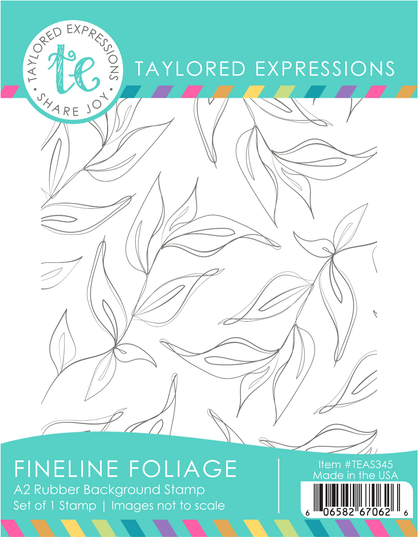 Graphic of Fineline Foliage Background Stamp which is a stamp for paperrafting.