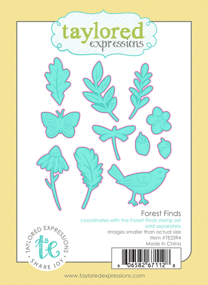 Graphic of Forest Finds Dies which includes steel die for papercrafting.