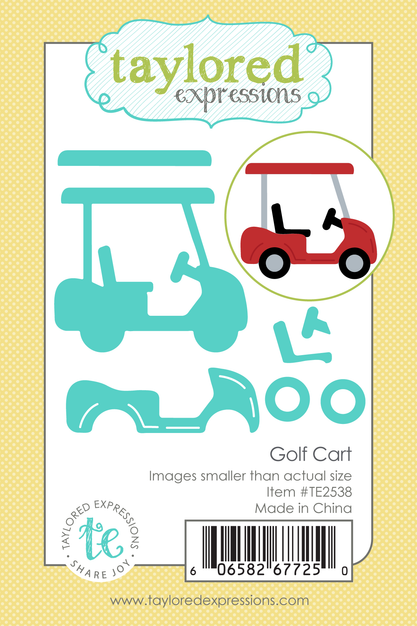 Graphic of Golf Cart Die Set which includes a golf cart for papercrafting.