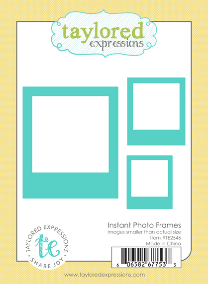 Graphic of Instant Photo Frames die set which includes 3 frames for papercrafting.