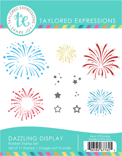 Graphic of Dazzling Display Stamp Set that includes fireworks for papercrafting.