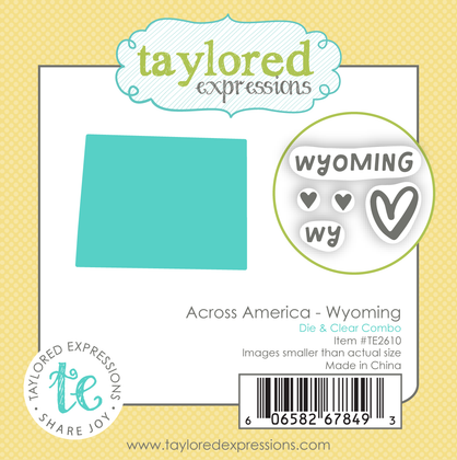 Graphic of Across America. Wyoming Die & Clear Stamp Combo which is used for papercrafting.