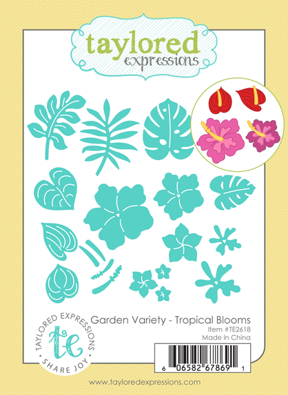 Graphic of Garden Variety - Tropical Blooms which includes floral dies for papercrafting.