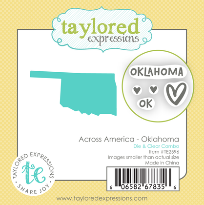 Graphic of Across America - Oklahoma Die & Clear Stamp Combo which is used for papercrafting.