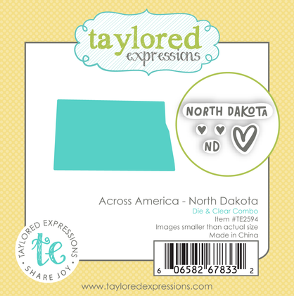 Graphic of Across America - North Dakota Die & Clear Stamp Combo which is used for papercrafting.