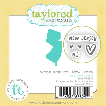 Graphic of Across America - New Jersey Die & Clear Stamp Combo which is used for papercrafting.