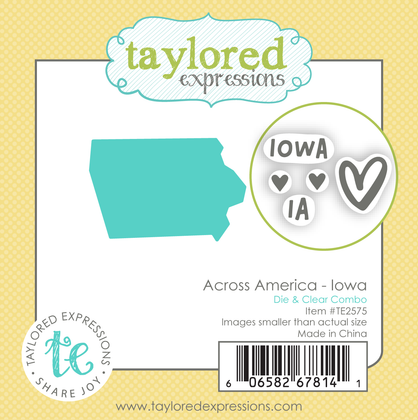 Graphic of Across America - Iowa Die & Clear Stamp Combo which is used for papercrafting.