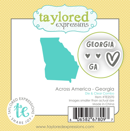 Graphic of Across America - Georgia Die & Clear Stamp Combo which is used for papercrafting.