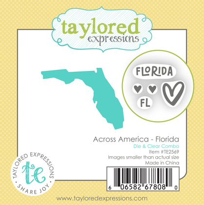 Graphic of Across America - Florida Die & Clear Stamp Combo which is used for papercrafting.