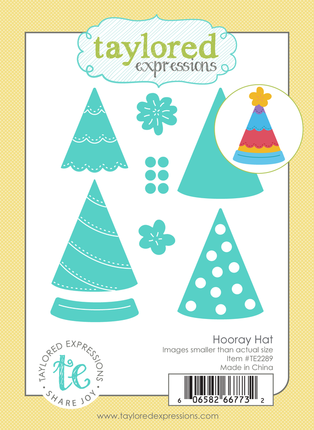 Graphic of Hooray Hat Die Set which is used for papercrafting.