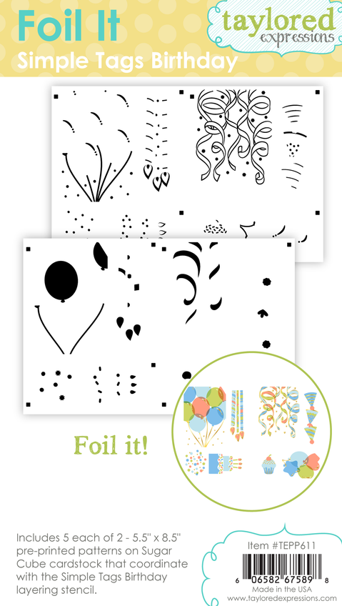 Graphic of Foil It - Simple Tags Birthday which is used for papercrafting.