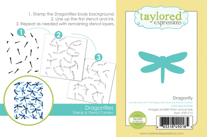 Dragonflies Stamp & Stencil Combo + Die