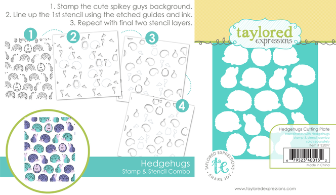 Hedgehugs Stamp & Stencil Combo + Cutting Plate Die