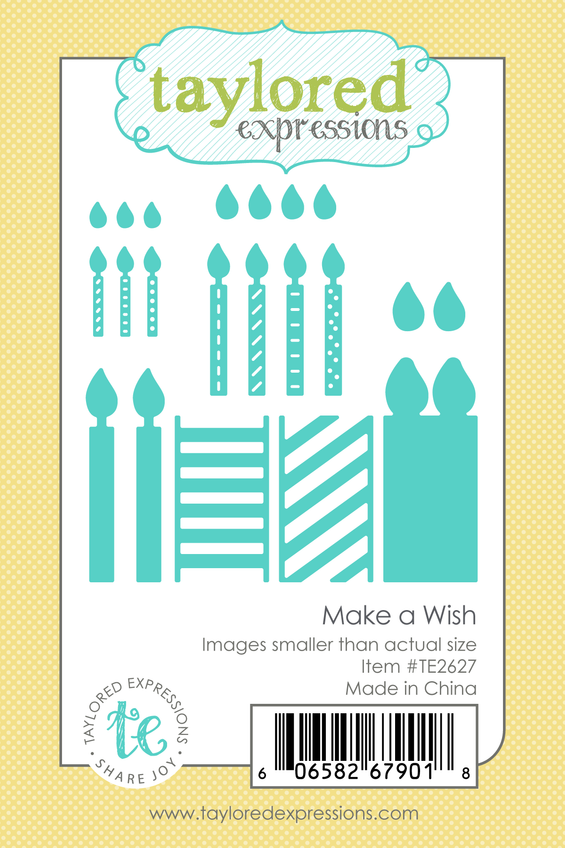 Graphic of Make a Wish Die Set which include various sizes of candles for papercrafting.