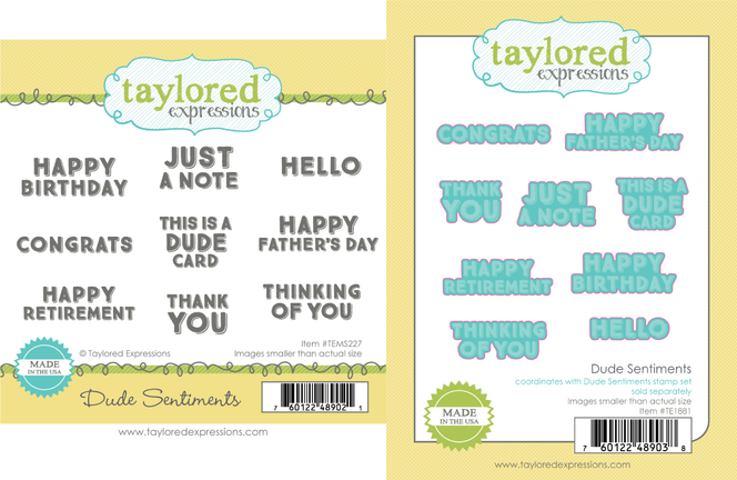 Dude Sentiments Stamp Set + Dies