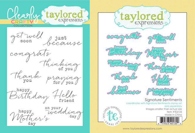 Signature Sentiments Clear Stamp Set + Dies