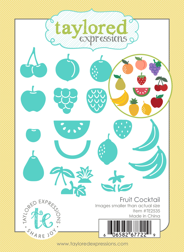 Graphic of Fruit Cocktail Die Set which includes fruit for papercrafting.