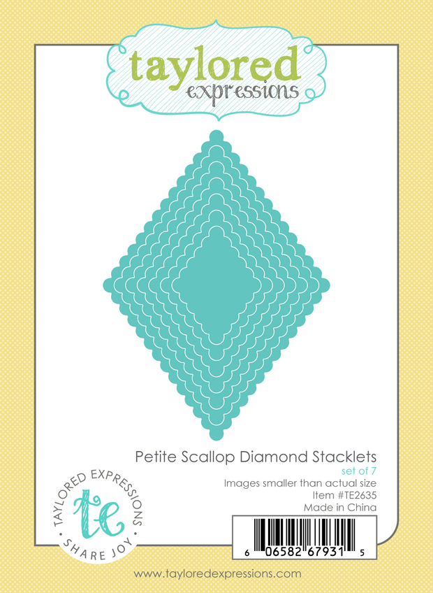 Graphic of Petite Scallop Diamond Stacklets which are used for papercrafting.