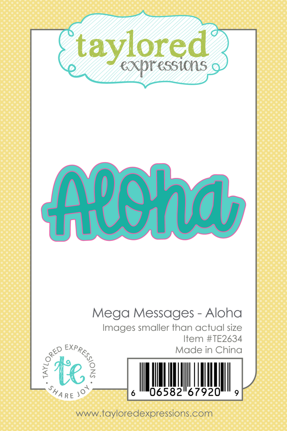 Graphic of Mega Messages - Aloha Die Set which is used for papercrafting.