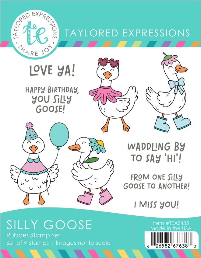 Graphic of Silly Goose Stamp Set which is used for papercrafting.