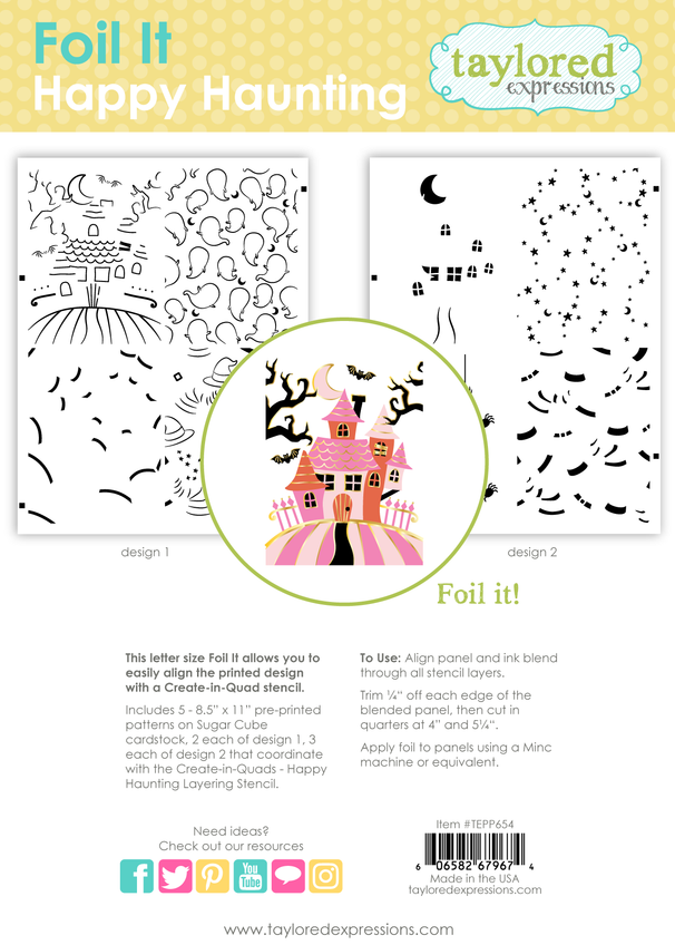 Graphic of Foil It - Happy Haunting which includes 2 of each design used for papercrafting.