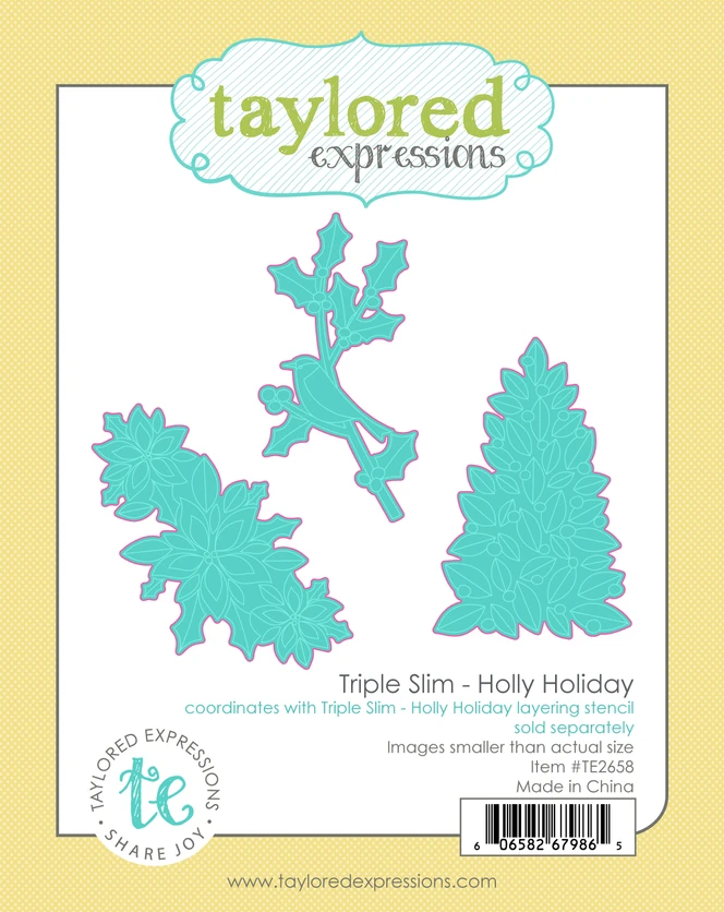 Graphic of Triple Slim - Holly Holiday dies which include 3 holidays flowers for papercrafting.