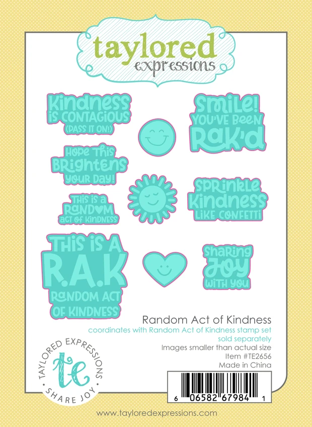 Graphic of Random Act of Kindness Dies which are used for papercrafting.