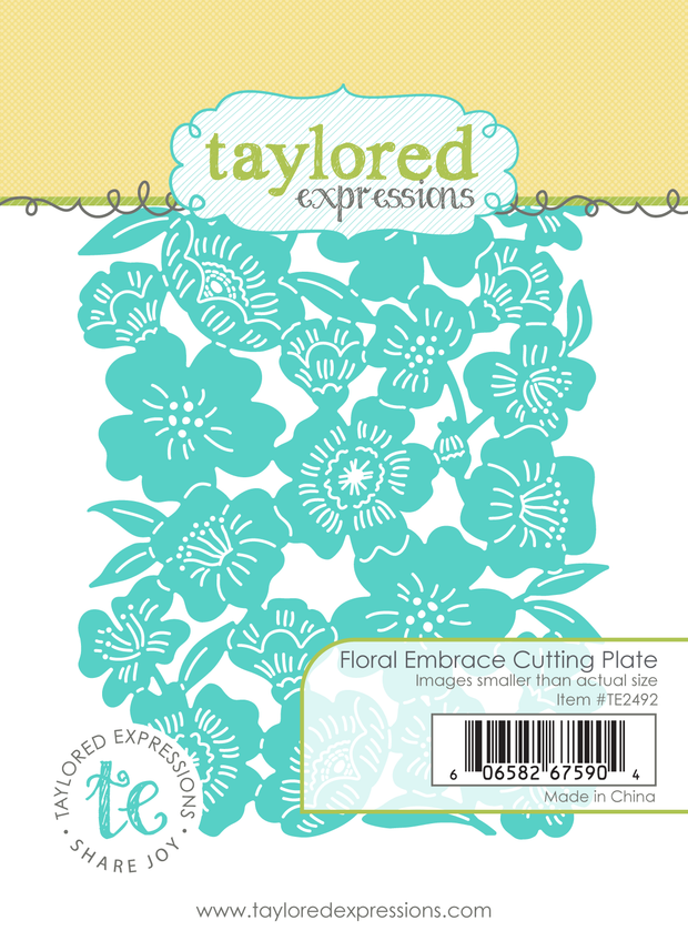 Graphic of Floral Embrace Cutting Plate Die which includes flowers for papercrafting.