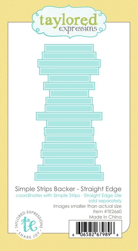 Graphic of Simple Strips Backer Die - Straight Edge which includes a die for papercrafting.