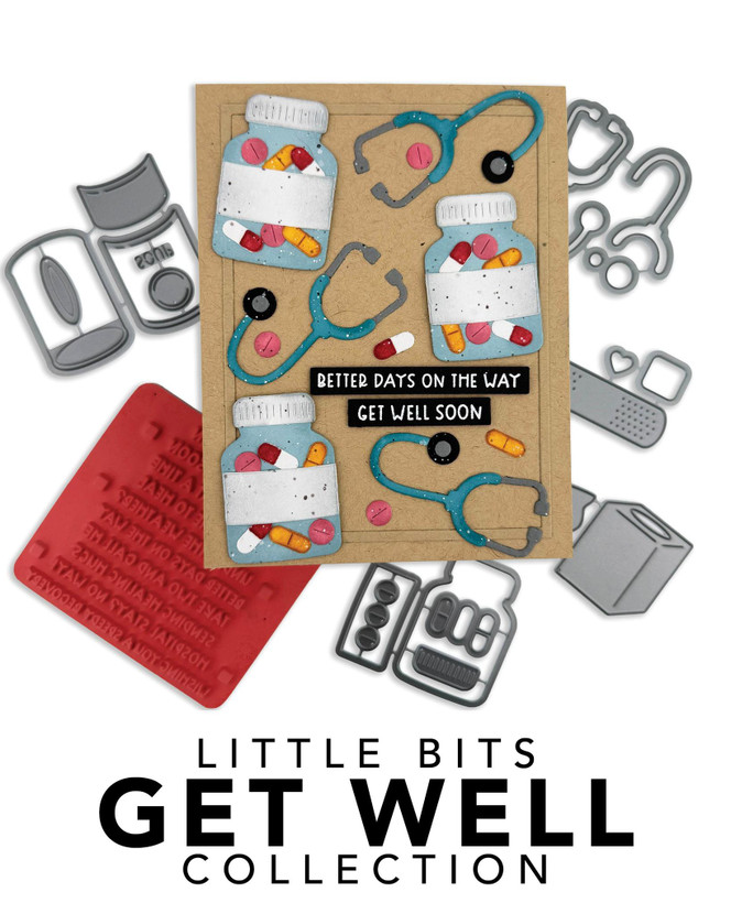 Graphic of Little Bits Get Well Bundle which is used for papercrafting.