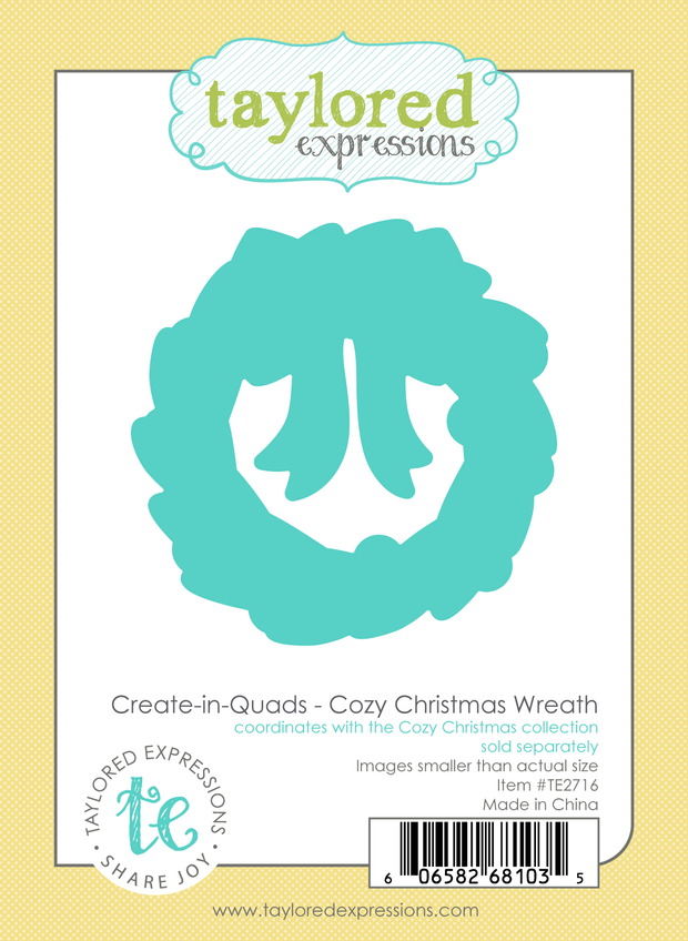 Graphic of Create-in-Quads - Cozy Christmas Wreath Die which is used for papercrafting.
