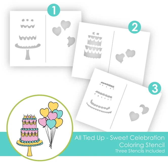All Tied Up - Sweet Celebration Coloring Stencil