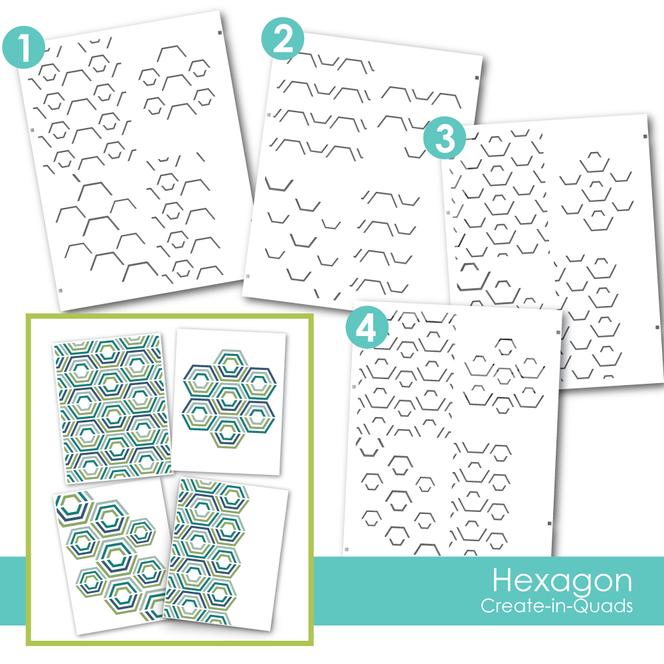 Create-in-Quads Layering Stencil - Hexagon
