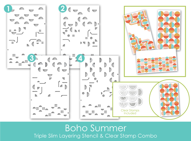 Triple Slim Layering Stencil - Boho + Clear Add-ons