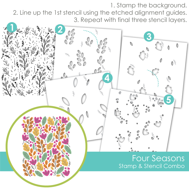 Four Seasons Stamp & Stencil Combo