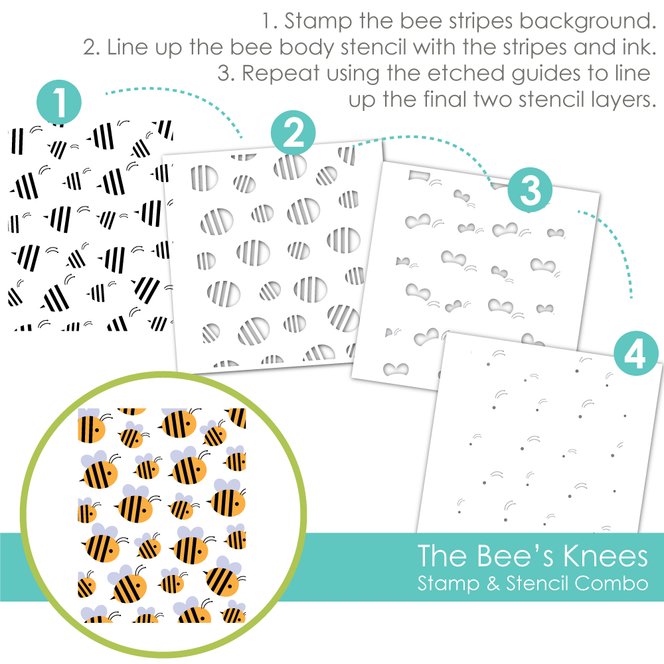 The Bee's Knees Stamp & Stencil Combo