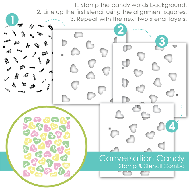 Conversation Candy Stamp & Stencil Combo