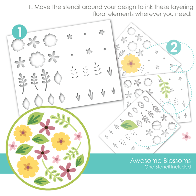 Awesome Blossoms Stencil