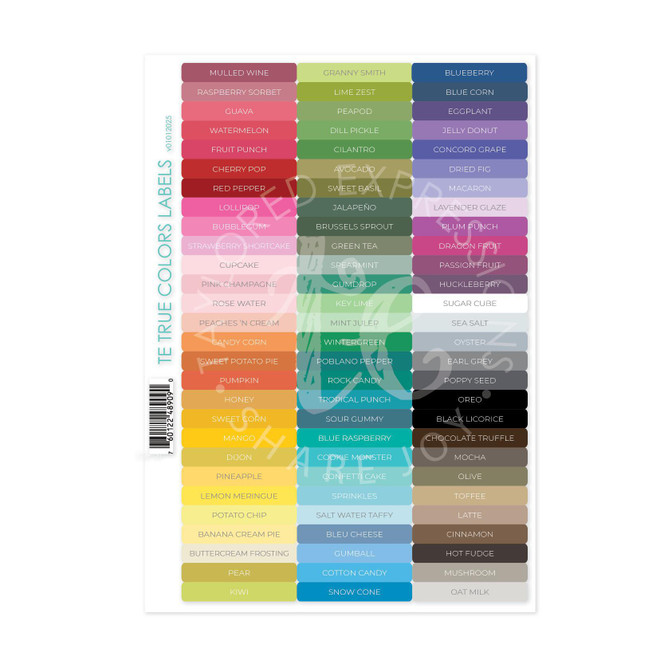 TE True Colors Labels (2 1/8 x 1/4 in.)