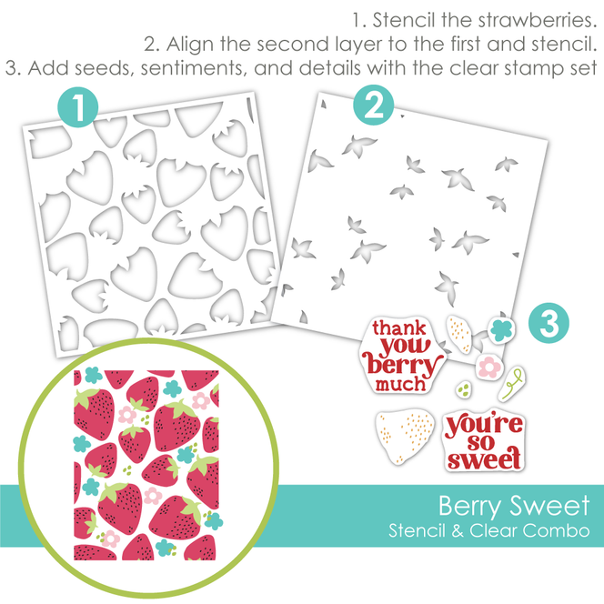 Berry Sweet Stencil & Clear Combo