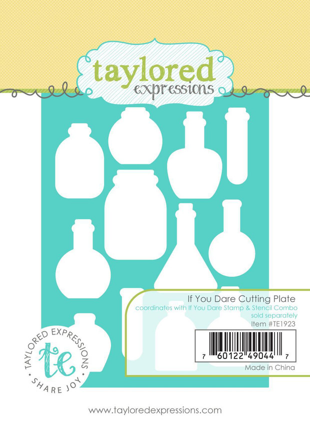 Graphic of If You Dare Cutting Plate Die that cuts out potions for papercrafting.