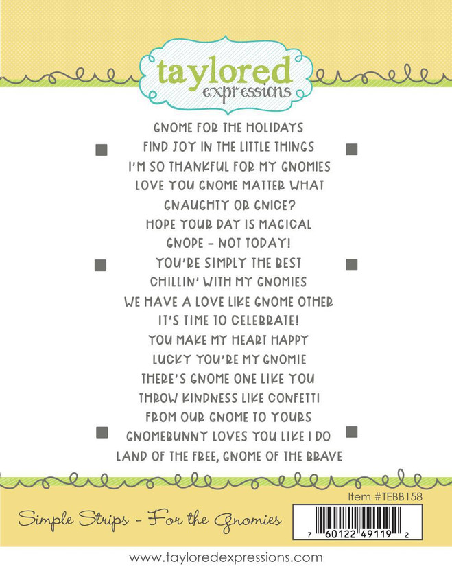 Simple Strips Stamp - For the Gnomies