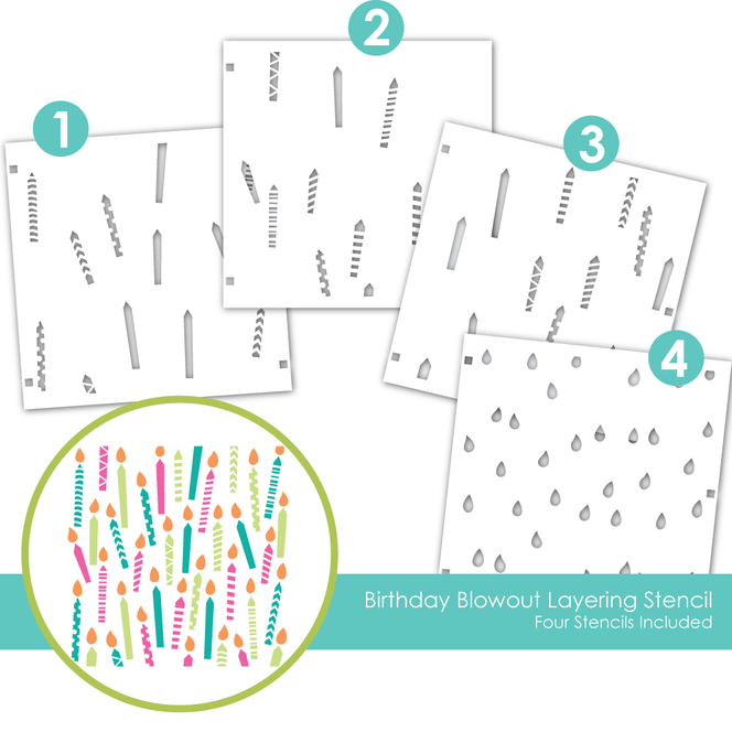 Birthday Blowout Layering Stencil