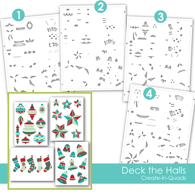 Create-in-Quads Layering Stencil - Deck the Halls